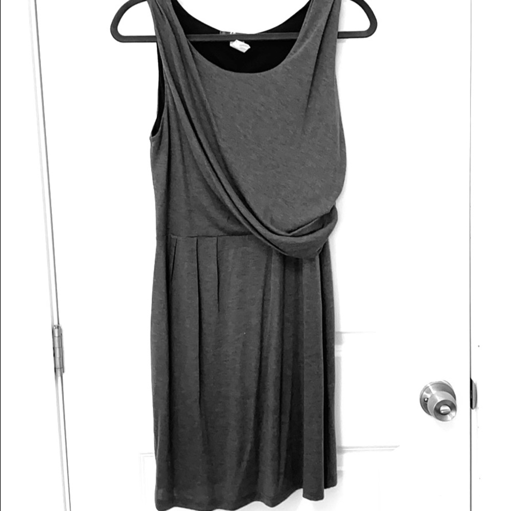 Grey dress with some ruching on side